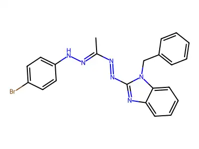 N-(1-benzylbenzimidazol-2-yl)imino-N'-(4-bromoanilino)ethanimidamide structure