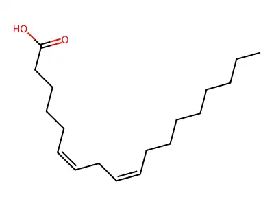 6E,9E-Octadecadienoic acid structure