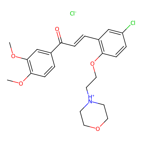 Chalcone, 5'-chloro-3,4-dimethoxy-2'-(2-morpholinoethoxy)-, hydrochloride structure