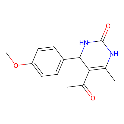 5-Acetyl-4-(4-methoxy-phenyl)-6-methyl-3,4-dihydro-1H-pyrimidin-2-one structure