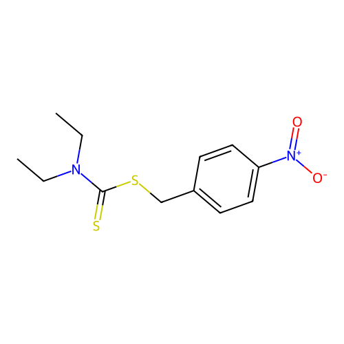 (Diethylamino)[(4-nitrophenyl)methylthio]methane-1-thione structure
