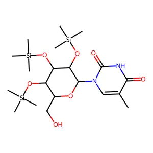 1-[6-(hydroxymethyl)-3,4,5-tris(trimethylsilyloxy)oxan-2-yl]-5-methylpyrimidine-2,4-dione structure
