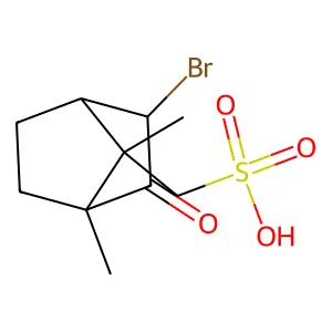 rel-((1S,3R,4R,7R)-3-Bromo-1,7-dimethyl-2-oxobicyclo[2.2.1]heptan-7-yl)methanesulfonic acid structure
