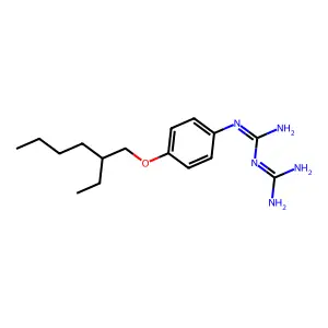 N-(Diaminomethylidene)-N''-{4-[(2-ethylhexyl)oxy]phenyl}guanidine structure