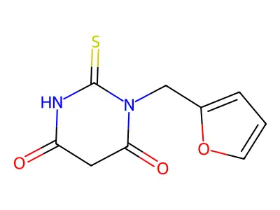 1-(Furan-2-ylmethyl)-2-sulfanylidene-1,3-diazinane-4,6-dione structure