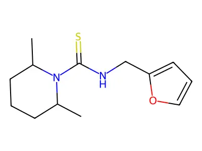 N1-(2-Furylmethyl)-2,6-dimethylpiperidine-1-carbothioamide structure