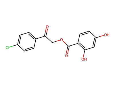 2-(4-Chlorophenyl)-2-oxoethyl 2,4-dihydroxybenzoate structure