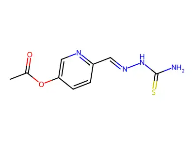 Hydrazinecarbothioamide,2-[[5-(acetyloxy)-2-pyridinyl]methylene]- structure