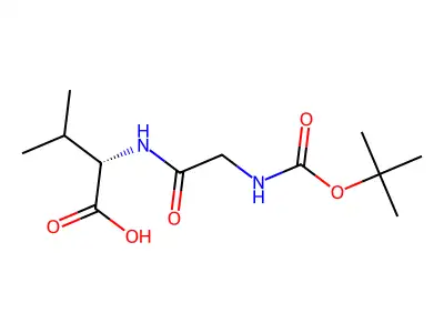 (S)-2-(2-((tert-Butoxycarbonyl)amino)acetamido)-3-methylbutanoic acid structure