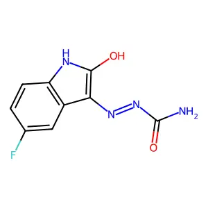 2-(5-Fluoro-1,2-dihydro-2-oxo-3H-indol-3-ylidene)hydrazinecarboxamide structure