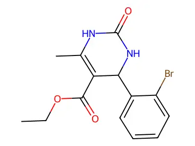 ethyl 4-(2-bromophenyl)-6-methyl-2-oxo-1,2,3,4-tetrahydropyrimidine-5-carboxylate structure