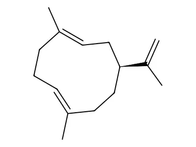 1,5-二甲基-8-丙-1-烯-2-基环癸-1,5-二烯 structure