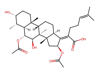 2-[(3R,4S,5S,6R,7R,8S,9S,10R,13R,14S,16S)-6,16-diacetyloxy-3,7-dihydroxy-4,8,10,14-tetramethyl-2,3,4,5,6,7,9,11,12,13,15,16-dodecahydro-1H-cyclopenta[a]phenanthren-17-ylidene]-6-methylhept-5-enoic acid structure