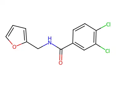 3,4-dichloro-N-(furan-2-ylmethyl)benzamide structure