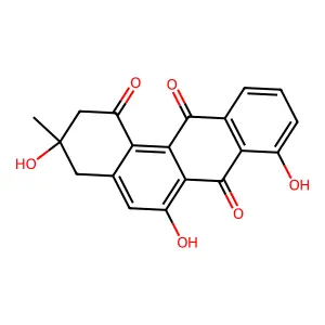 (3R)-3,4-Dihydro-3,6,8-trihydroxy-3-methylbenz(a)anthracene-1,7,12(2H)-trione structure
