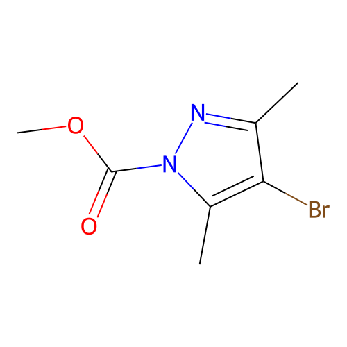 Methyl 4-bromo-3,5-dimethyl-1H-pyrazole-1-carboxylate structure