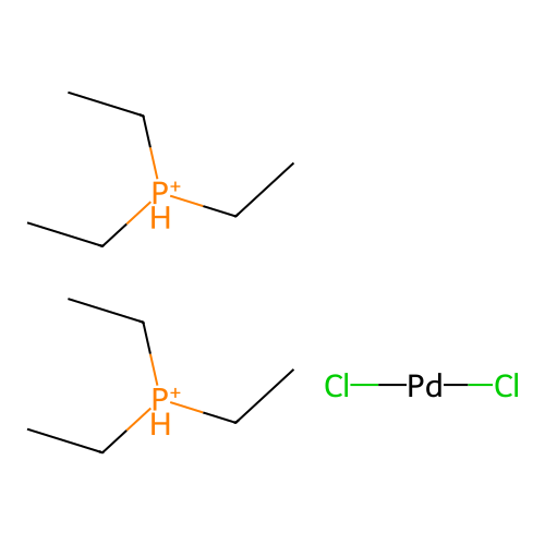 Dichloro bis(triethylphosphine) palladium(II) structure