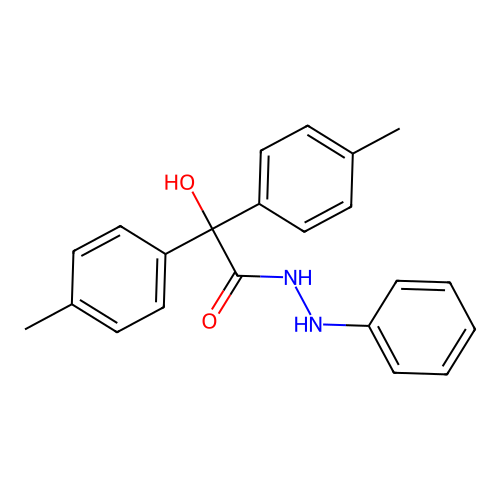 2-hydroxy-2,2-bis(4-methylphenyl)-N'-phenylacetohydrazide structure