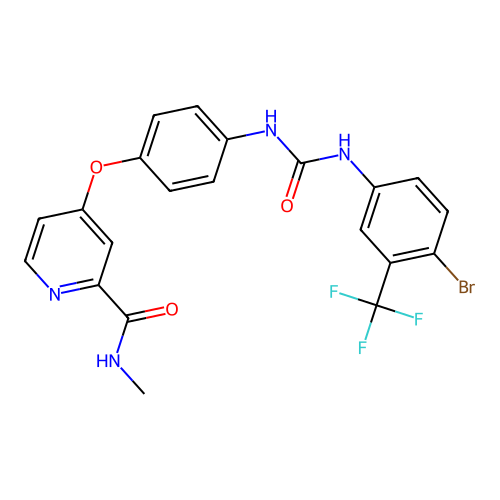 4-(4-(3-(4-bromo-3-(trifluoromethyl)phenyl)ureido)phenoxy)-N-methylpicolinamide structure