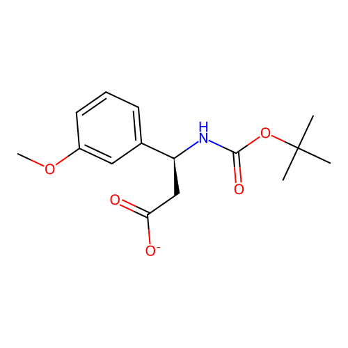 (3S)-3-(3-methoxyphenyl)-3-[(2-methylpropan-2-yl)oxycarbonylamino]propanoate structure