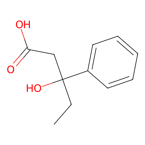 3-Hydroxy-3-phenylpentanoic acid structure