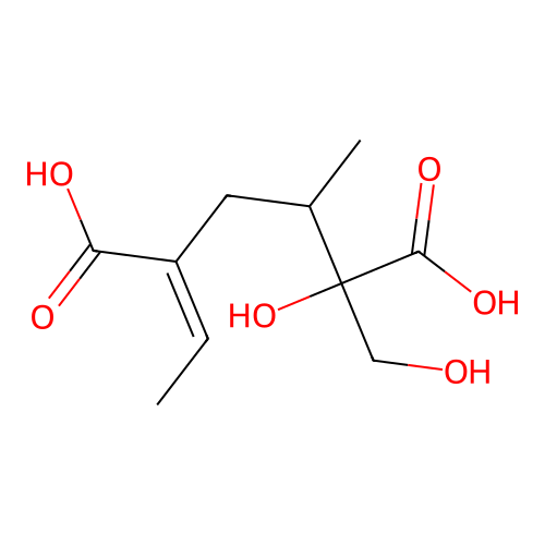 5-Ethylidene-2-hydroxy-2-(hydroxymethyl)-3-methylhexanedioic acid structure