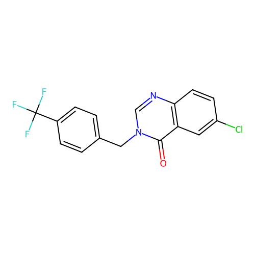 6-Chloro-3-[[4-(trifluoromethyl)phenyl]methyl]quinazolin-4-one structure