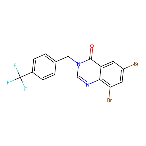 6,8-dibromo-3-[4-(trifluoromethyl)benzyl]-4(3H)-quinazolinone structure