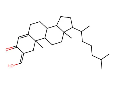 (2Z)-2-(Hydroxymethylidene)cholest-4-en-3-one structure