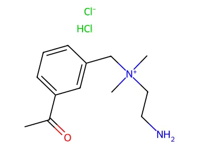 N-(3-acetylbenzyl)-N,N-dimethylethylenediammonium dichloride structure