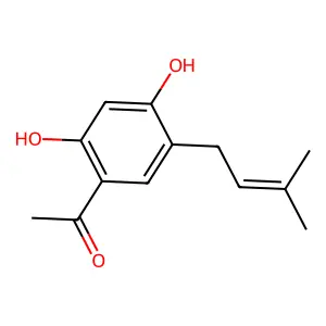 1-(2,4-Dihydroxy-5-(3-methylbut-2-enyl)phenyl)ethanone structure
