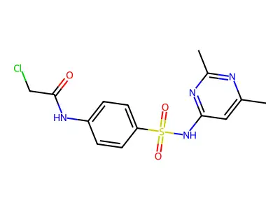 2-chloro-N-[4-[(2,6-dimethylpyrimidin-4-yl)sulfamoyl]phenyl]acetamide structure