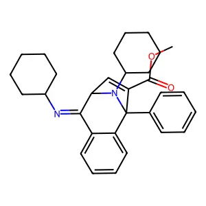 Methyl (9E)-10-cyclohexyl-9-(cyclohexylimino)-5-phenyl-8,9-dihydro-5H-5,8-epiminobenzo[7]annulene-6-carboxylate structure