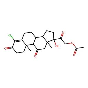 4-Chloro-17-hydroxy-3,11,20-trioxopregn-4-en-21-yl acetate structure