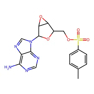 [4-(6-aminopurin-9-yl)-3,6-dioxabicyclo[3.1.0]hexan-2-yl]methyl 4-methylbenzenesulfonate structure