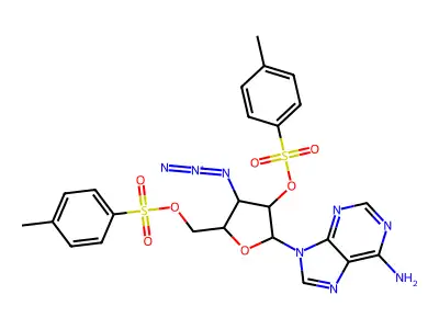[5-(6-aminopurin-9-yl)-3-azido-4-(4-methylphenyl)sulfonyloxyoxolan-2-yl]methyl 4-methylbenzenesulfonate structure