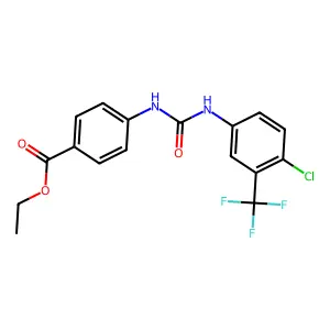 Ethyl 4-({[4-chloro-3-(trifluoromethyl)phenyl]carbamoyl}amino)benzoate structure