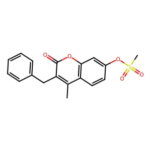 3-benzyl-4-methyl-2-oxo-2H-chromen-7-yl methanesulfonate structure