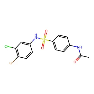 N-[4-[(4-bromo-3-chlorophenyl)sulfamoyl]phenyl]acetamide structure