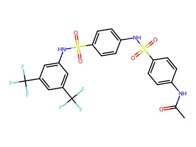 N-(4-(N-(4-(N-(3,5-Bis(trifluoromethyl)phenyl)sulfamoyl)phenyl)sulfamoyl)phenyl)acetamide structure