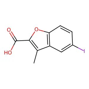 5-Iodo-3-methyl-1-benzofuran-2-carboxylic acid structure