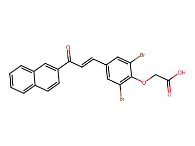 2-[2,6-Dibromo-4-[3-(2-naphthalenyl)-3-oxo-1-propen-1-yl]phenoxy]acetic acid structure