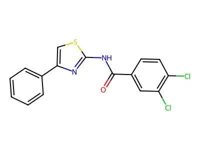 3,4-dichloro-N-(4-phenyl-1,3-thiazol-2-yl)benzamide structure