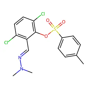 3,6-Dichloro-2-[[(4-methylphenyl)sulfonyl]oxy]benzaldehyde 2,2-dimethylhydrazone structure