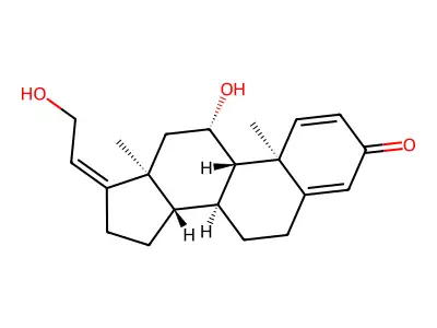 11,21-Dihydroxypregna-1,4,17(20)-trien-3-one, (11beta,17Z)- structure