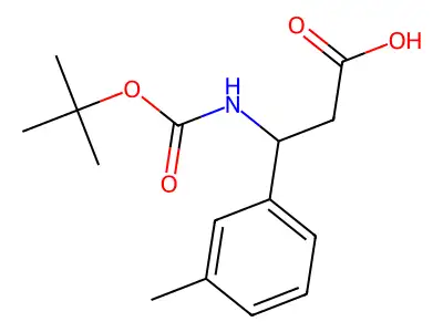 (R)-3-((tert-Butoxycarbonyl)amino)-3-(m-tolyl)propanoic acid structure