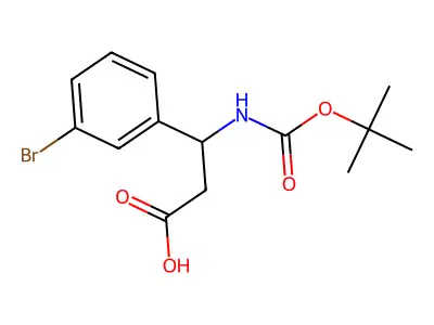 3-(3-Bromophenyl)-3-[(tert-butoxycarbonyl)amino]propanoic acid structure
