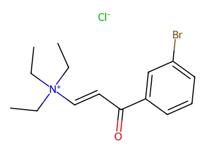 3-(3-bromophenyl)-N,N,N-triethyl-3-oxoprop-1-en-1-aminium chloride structure