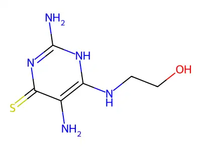 2,5-diamino-6-(2-hydroxyethylamino)-1H-pyrimidine-4-thione structure