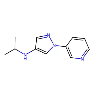 Pyridine, 3-(4-(isopropylamino)pyrazol-1-yl)- structure